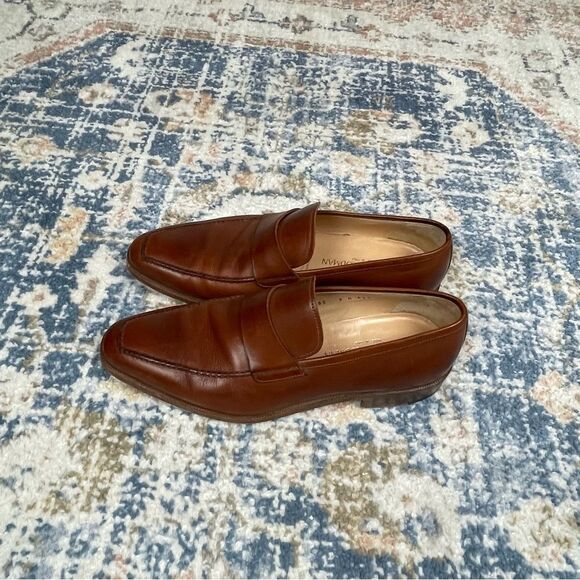 GRAVATI for Bergdorf Goodman Elegant Brown Leather Slip-On Loafers main image 8